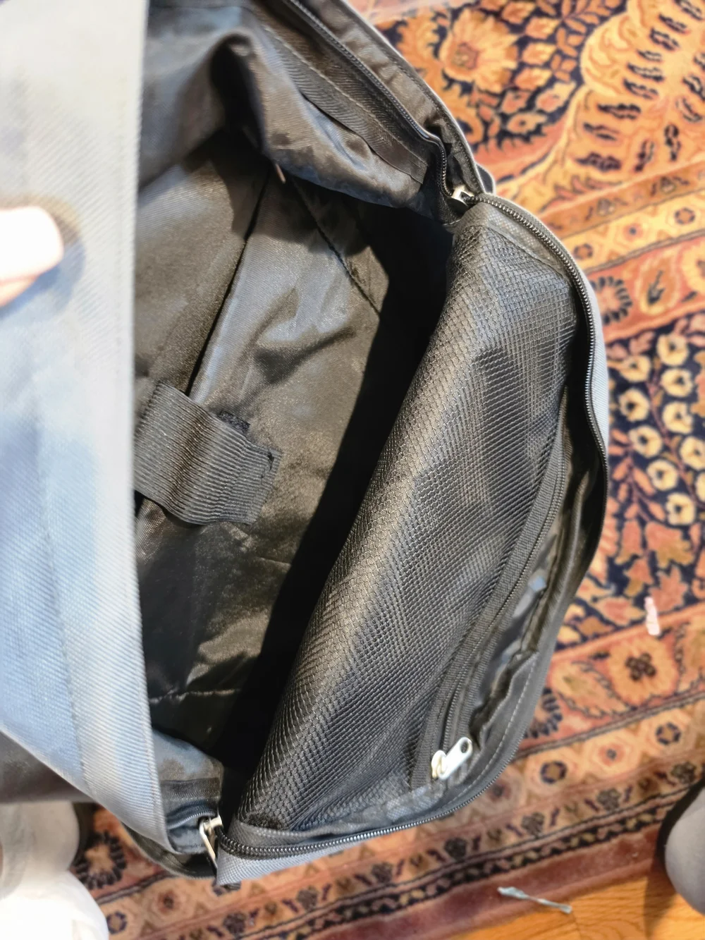 Grey Backpack with Tan Accents for Men